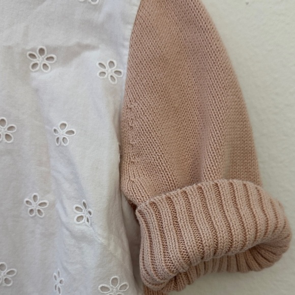 Elegant White and peach Eyelet Top - Picture 3 of 5